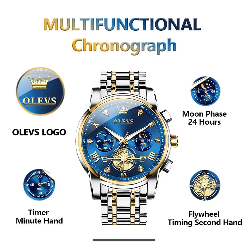 OLEVS Multifunctional Chronograph Wristwatch