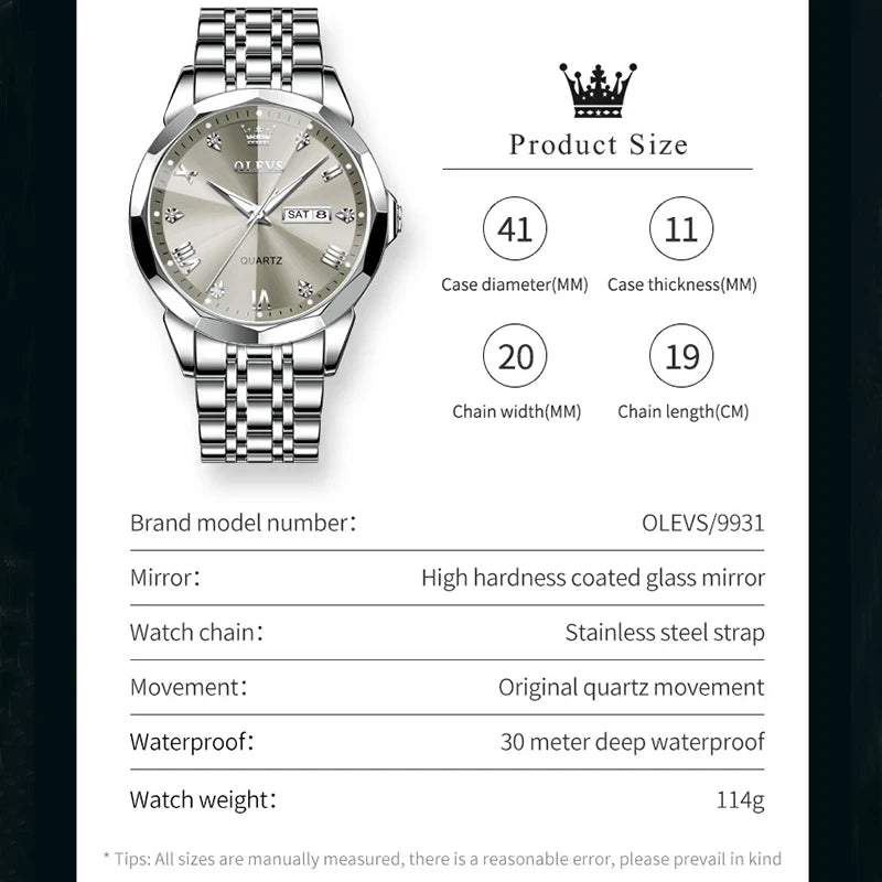 Retro Stainless Steel Quartz Watch