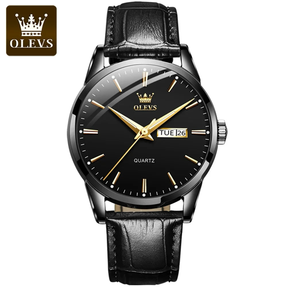 Olevs Leather Quartz Watch