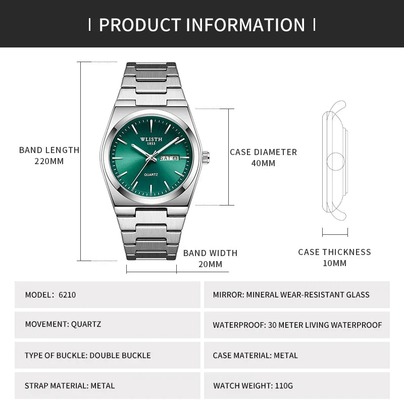 Stainless Steel Quartz Date Watch